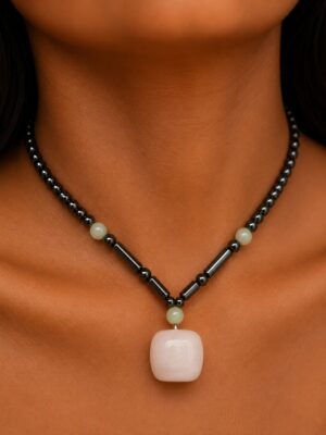 Rose Quartz Hematite Mala