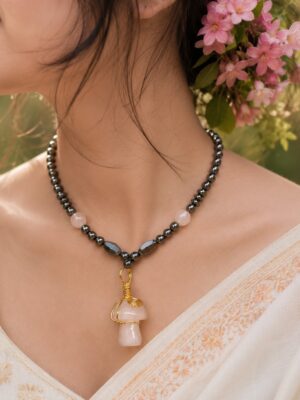 Pink Crystal Hematite Mala