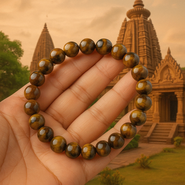 Tiger Eye Om Mani Bracelet (टायगर आय ओम मणी ब्रेसलेट)