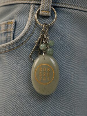 Green Aventurine Zibu Coin Keychain